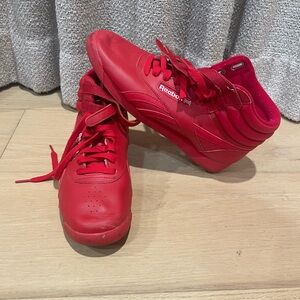 Reebok Red High-Top Athletic Sneakers